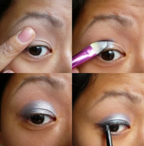 Applying primer to eye lids