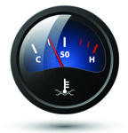 Motor temperature gauge icon. Vector illustration